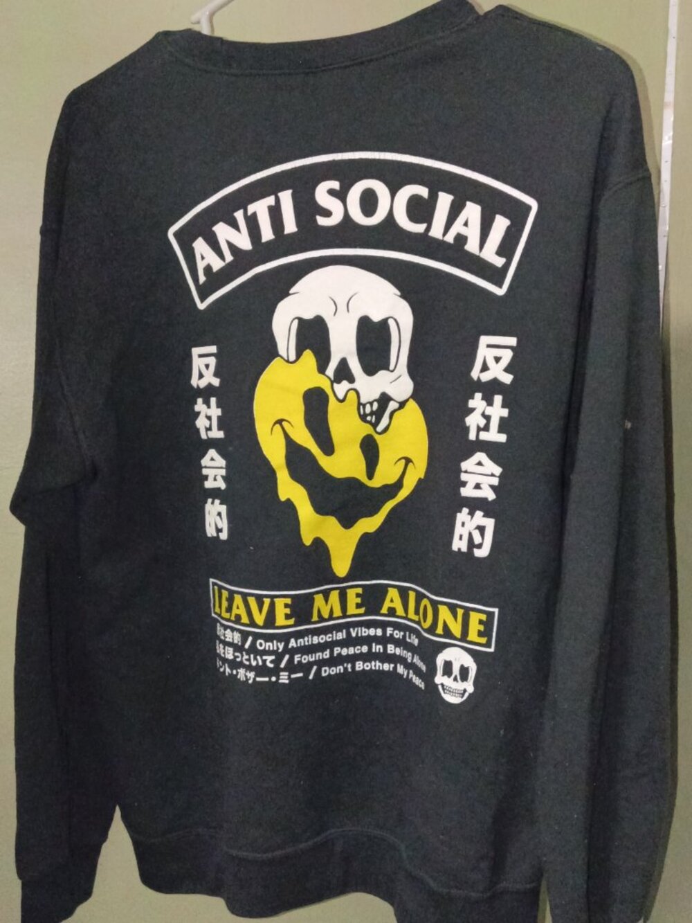 Size M Eighty Eight Japanese Graphic Anti-Social Sweatshirt